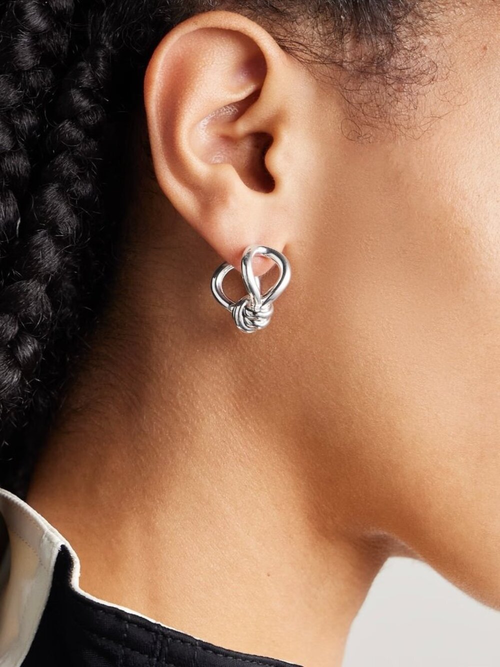 Bottega Veneta Hoop Earrings in Silver